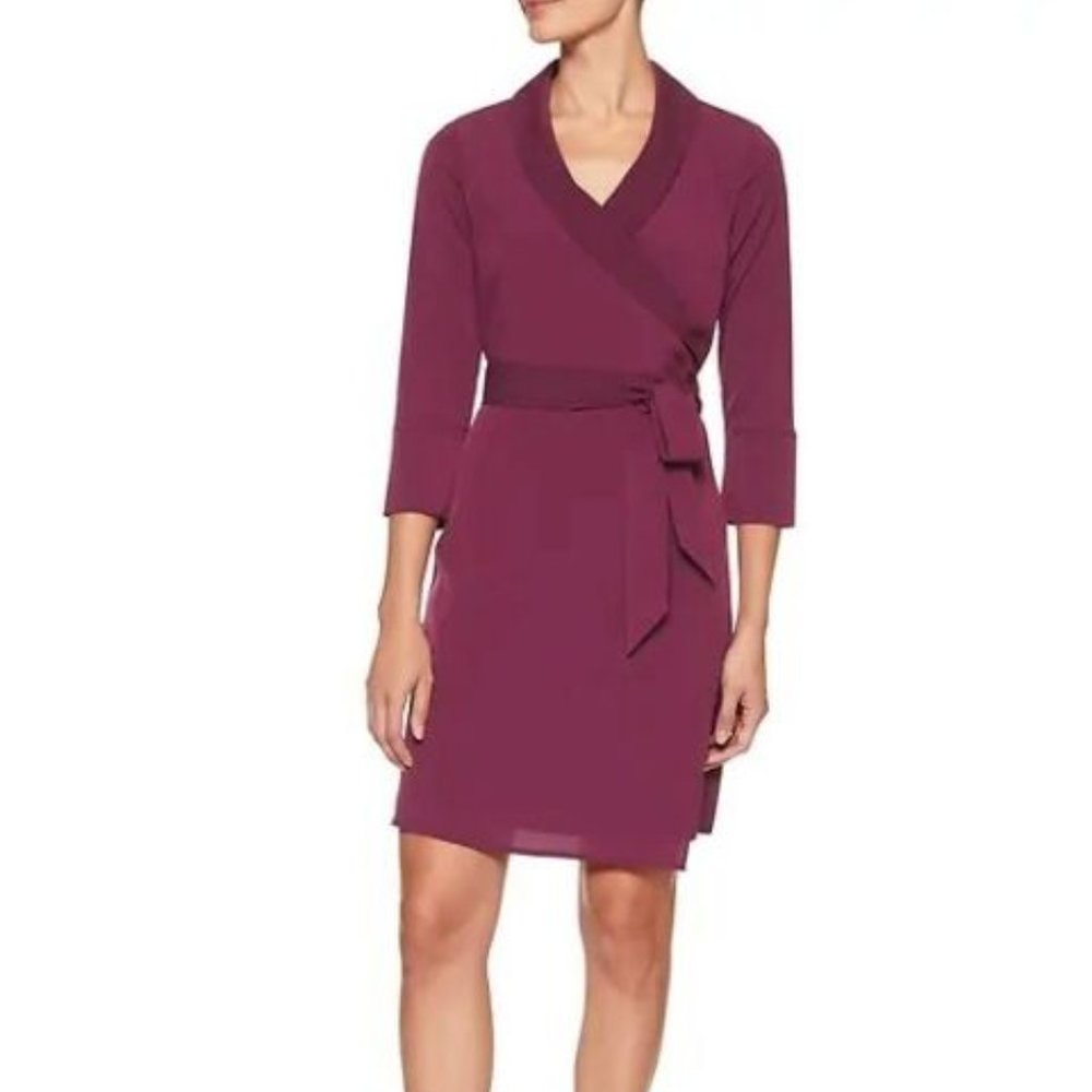 NWT Banana Republic Collar Wrap Dress Burgandy